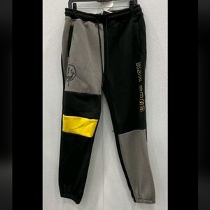 Reason Black and Gray Joggers with Yellow Detail
